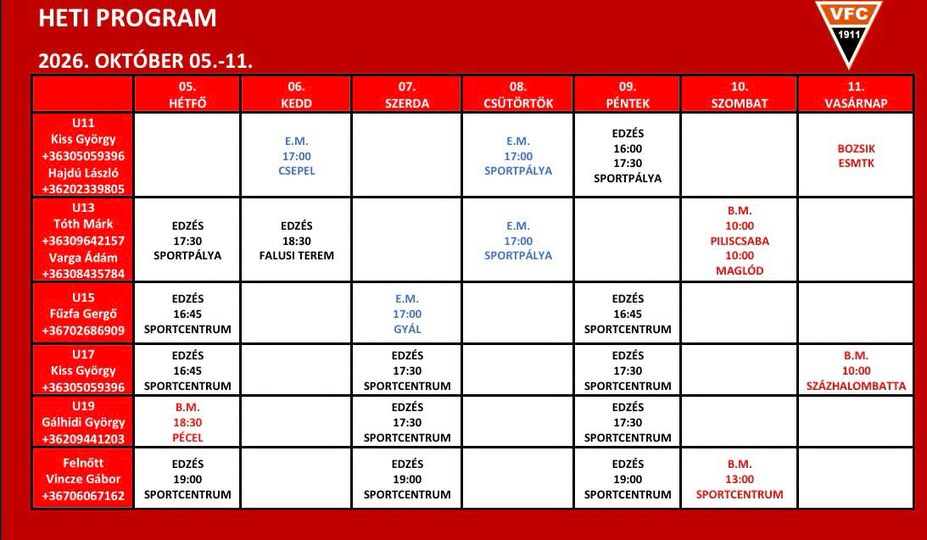 Heti program 10.05.-10.11.
